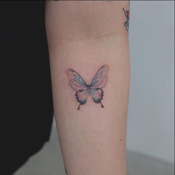 butterfly tattoo forearm