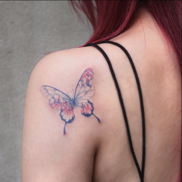 butterfly tattoos upper back