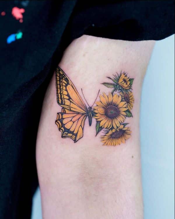 butterfly tattoos yellow