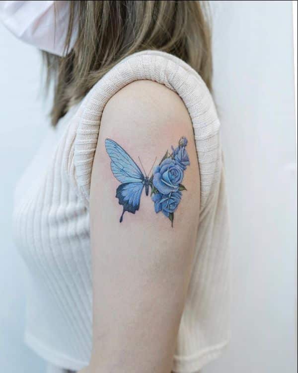 butterfly tattoo shoulder