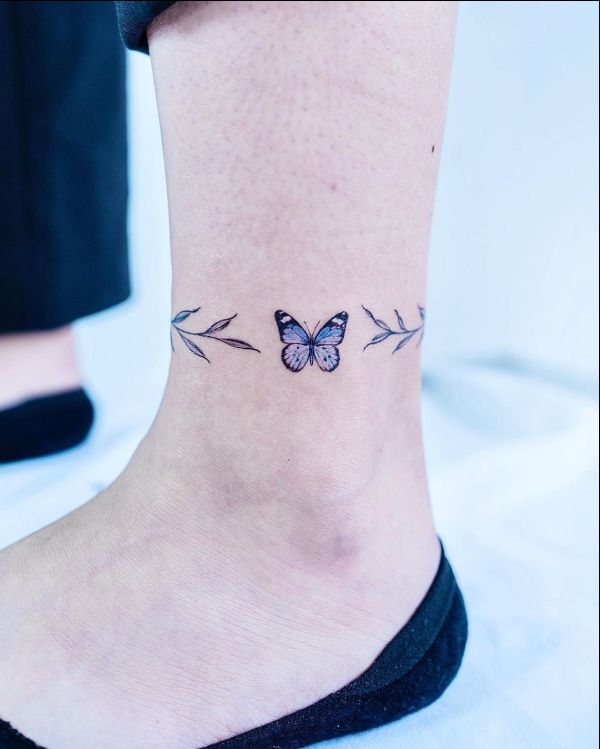 butterfly tattoos ankle