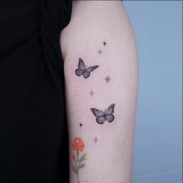 butterfly tattoo inner arm