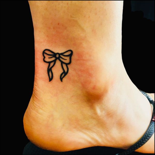 small bow tattoos for ankle