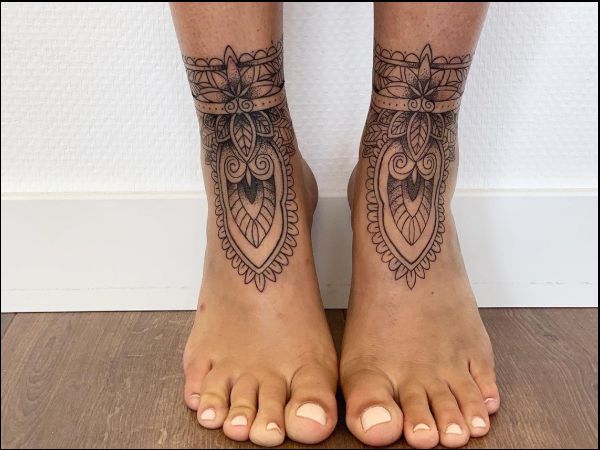 mandala tattoos for ankle