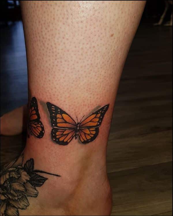 butterfly tattoos on ankle