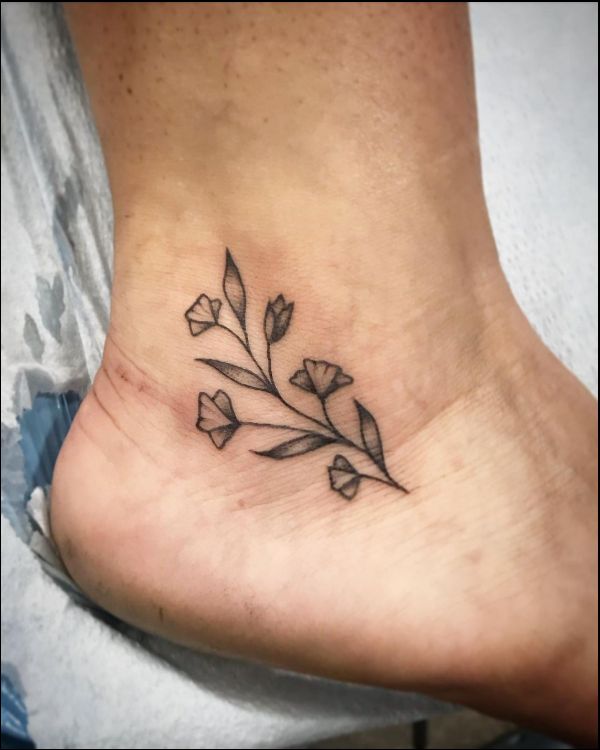 ankle tattoos small flower