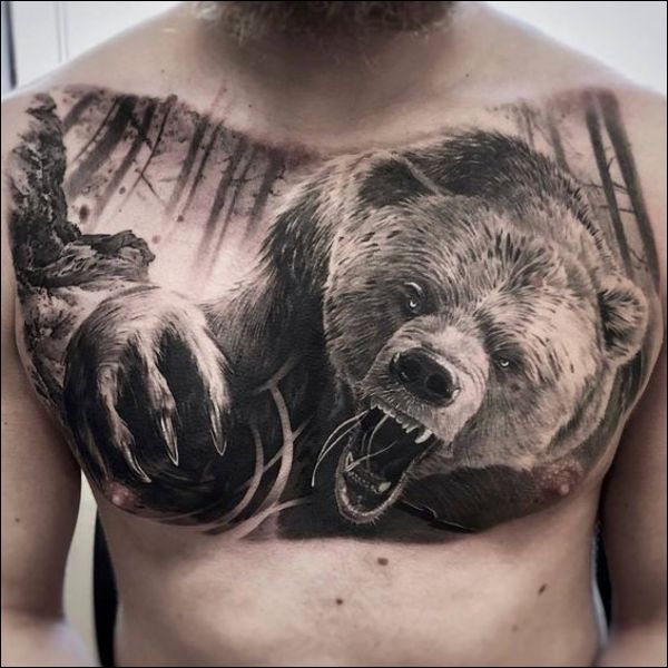 chest bear tattoos