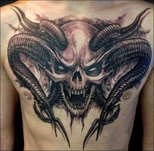 chest tattoos skulls