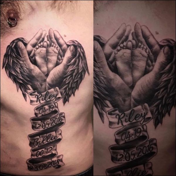 chest tattoos text