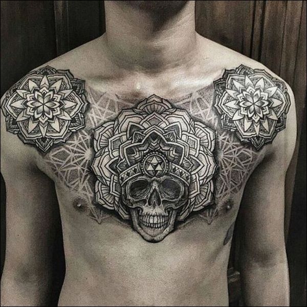 skull tattoos with mandala