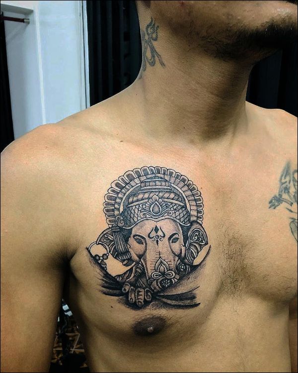 Ganesha chest tattoos