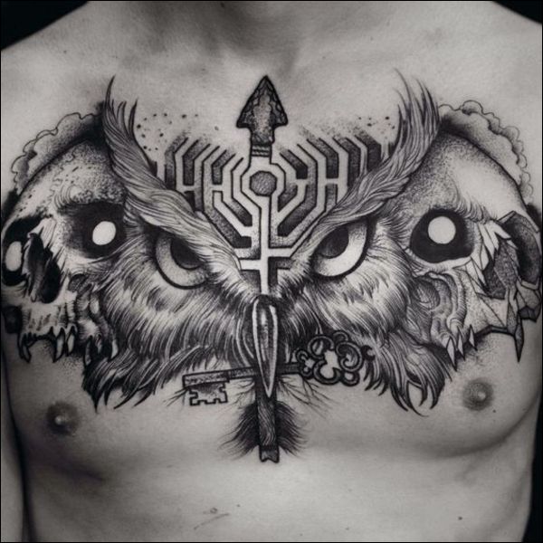 chest tattoos skulls