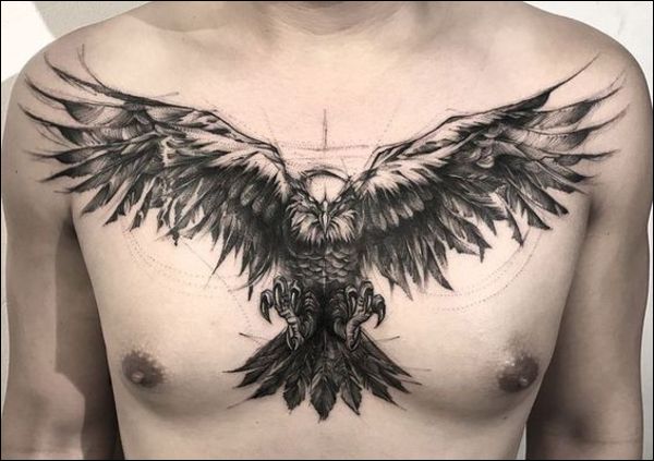 eagle chest tattoos