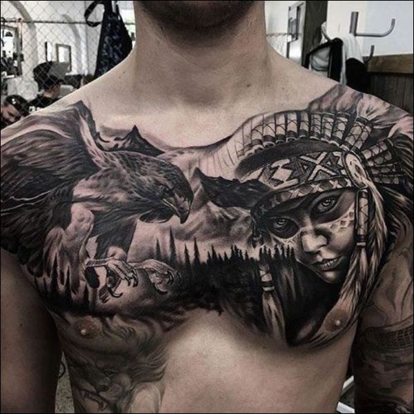 chest tattoos native american traditional