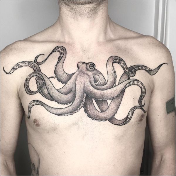 octopus chest tattoos
