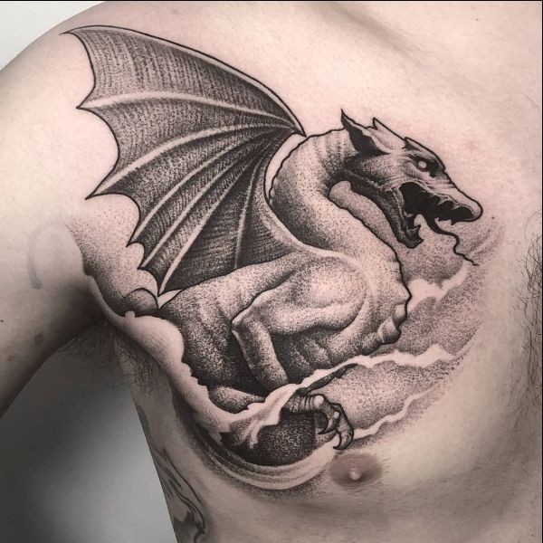 chest dragon tattoos