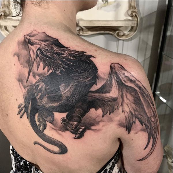 dragon tattoos upper back