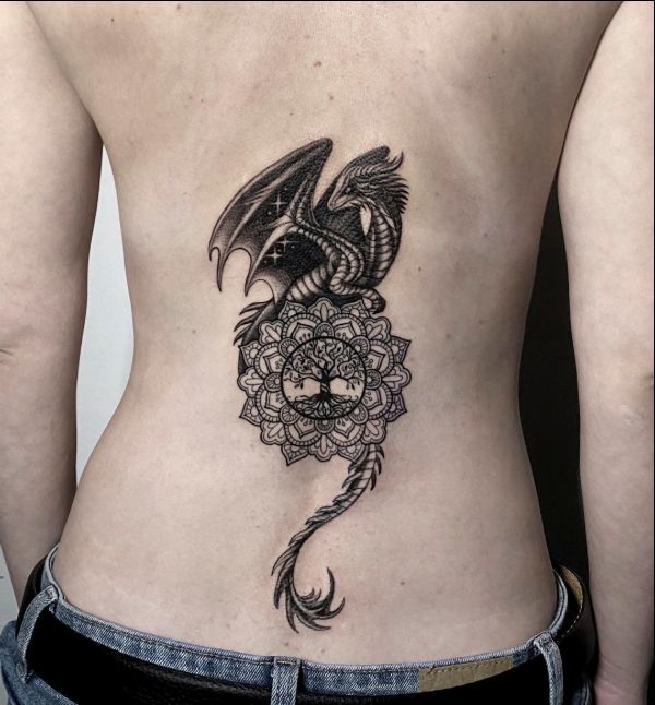 dragon tattoos lower back