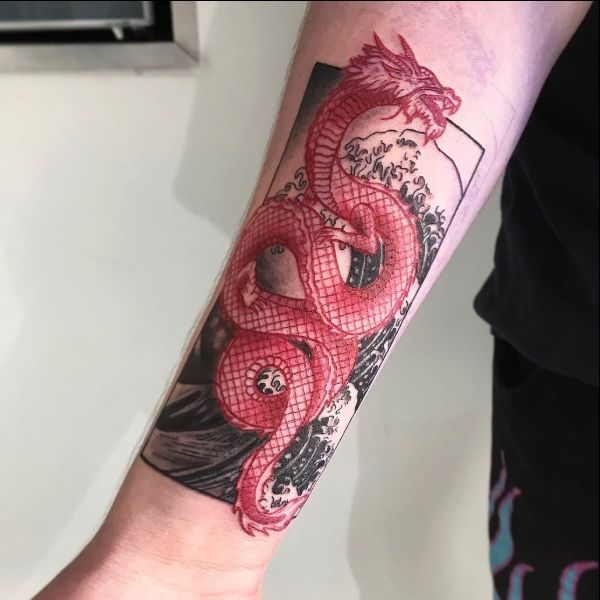 dragon tattoos red