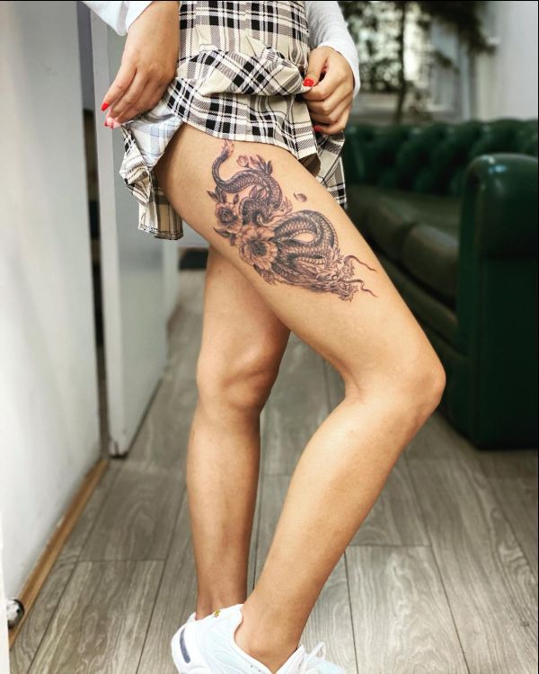 dragon tattoos upper thigh