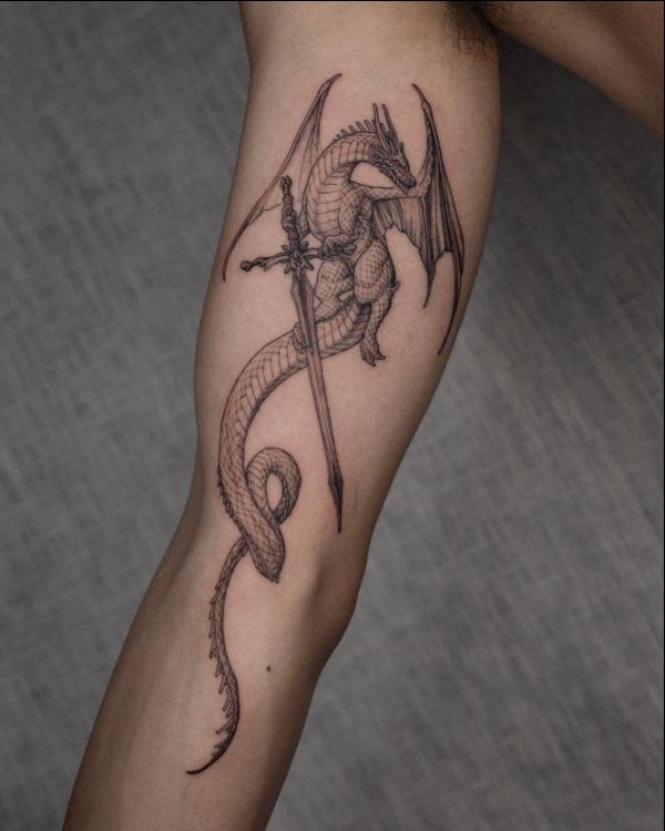 beautiful arm dragon tattoos