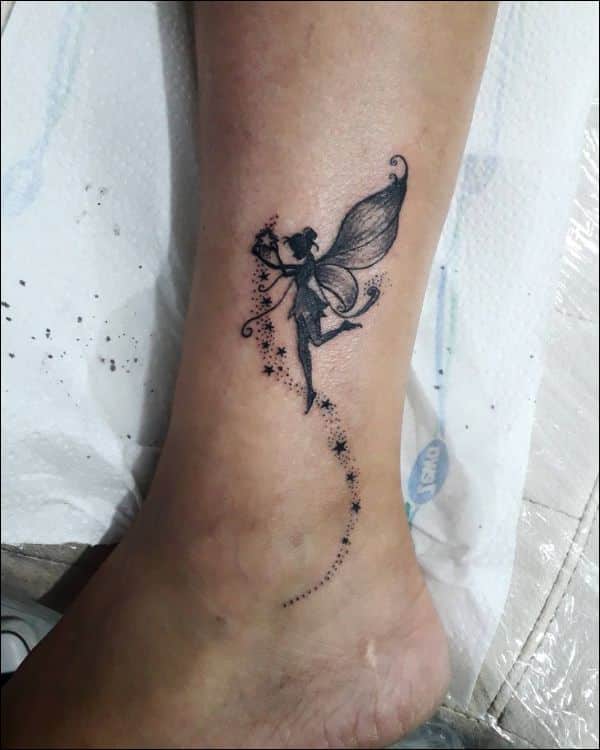 fairy body art tattoos on ankle