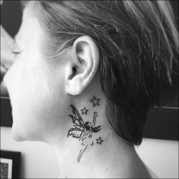 fairy tattoos behind ear