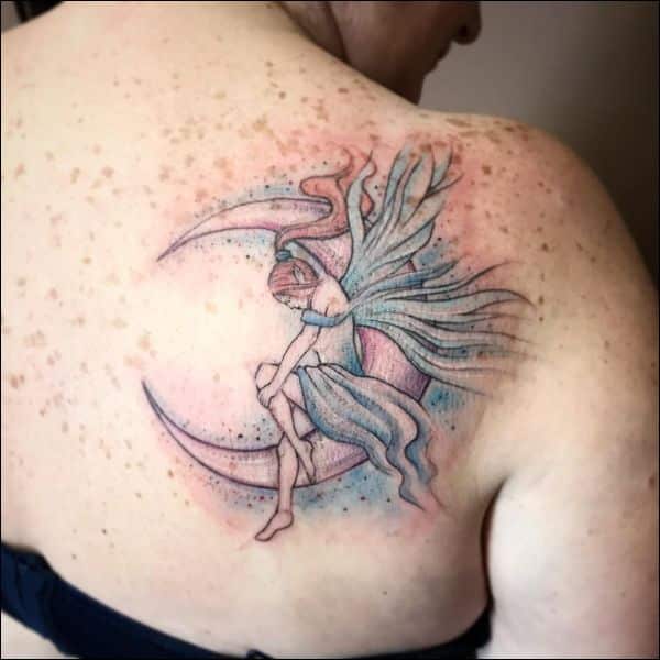 fairy and moon tattoos