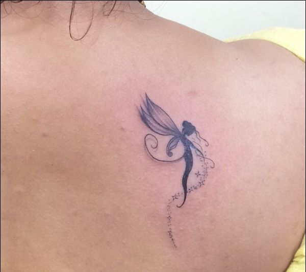 small fairy tattoo on back