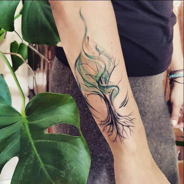 watercolor tree tattoos