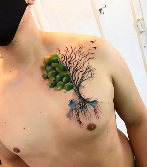 chest tree tattoos