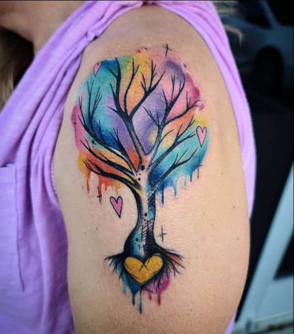 watercolor tree tattoos
