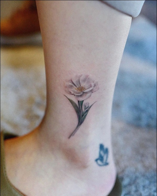 orchid flower tattoos on foot