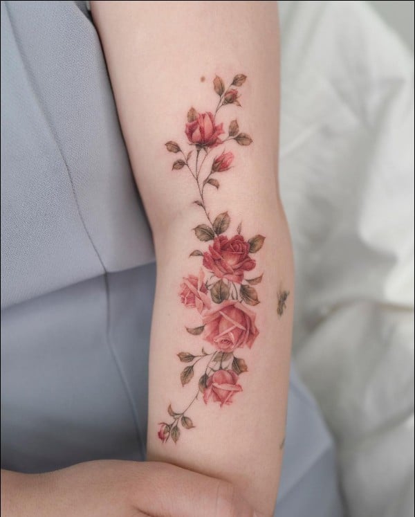 flower tattoos on full arm