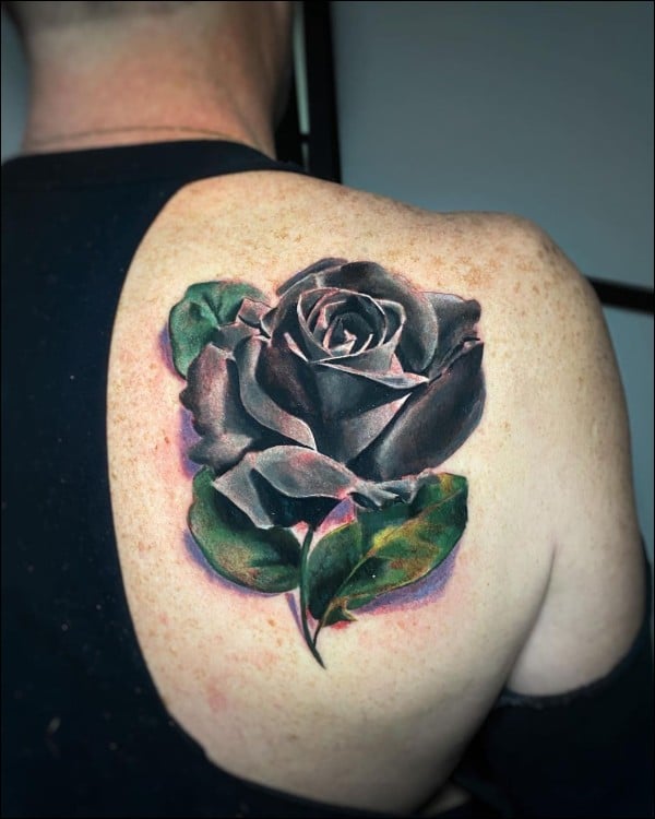 best rose tattoos on back