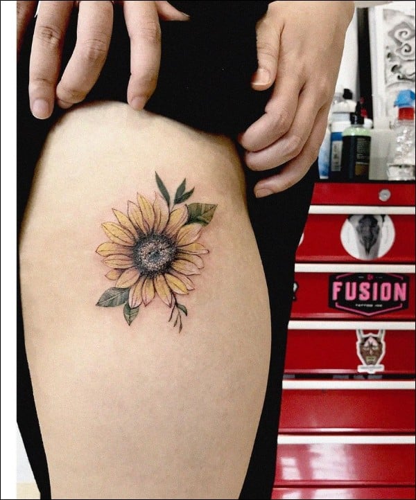 sunflowerr tattoos for girls