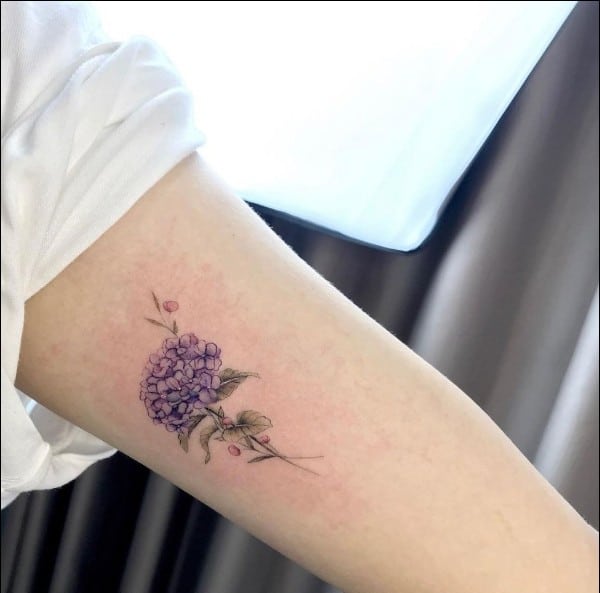 flower tattoos on inner bicep