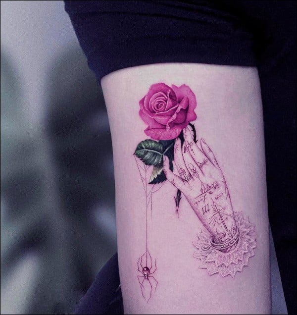 Rose tattoos for girls on arms