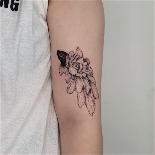 fish flower tattoos