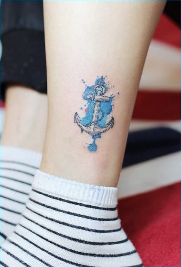 anchor ankle tattoos