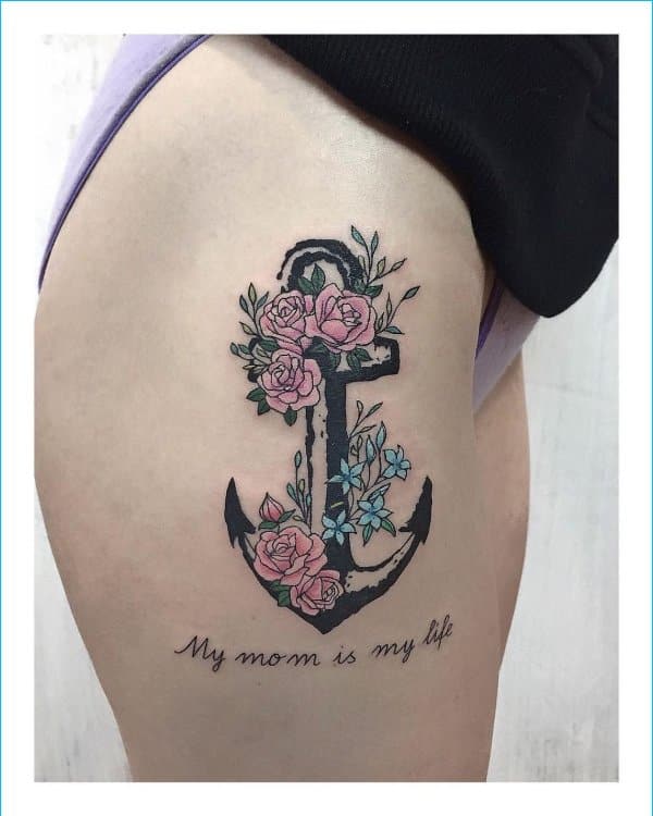 anchor tattoos thigh