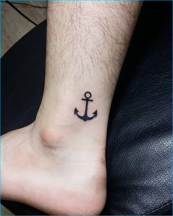 small anchor tattoos on ankle
