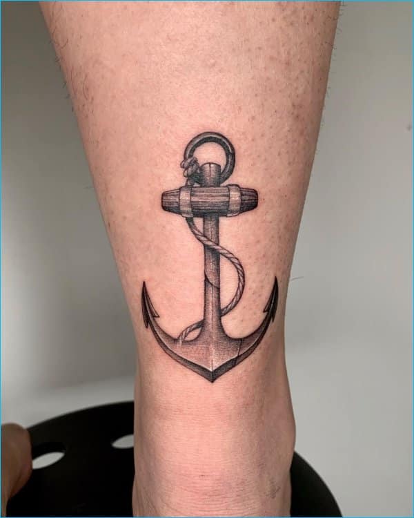 anchor tattoos on ankle