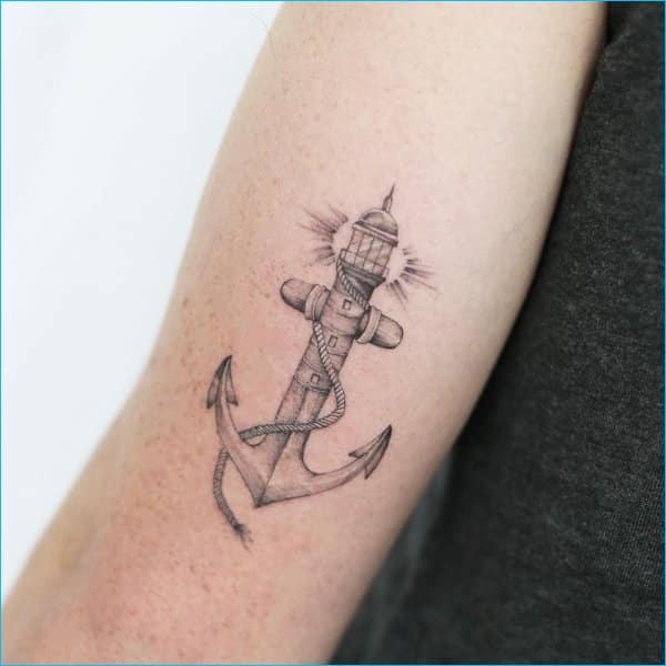 lighthouse anchor tattoos
