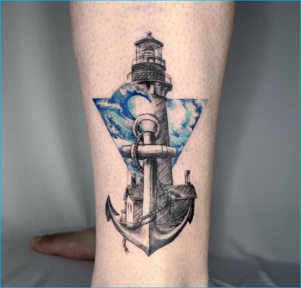 anchor lighthouse tattoos