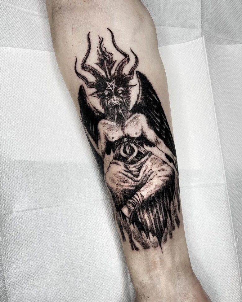 Baphomet Tattoo on arm for men