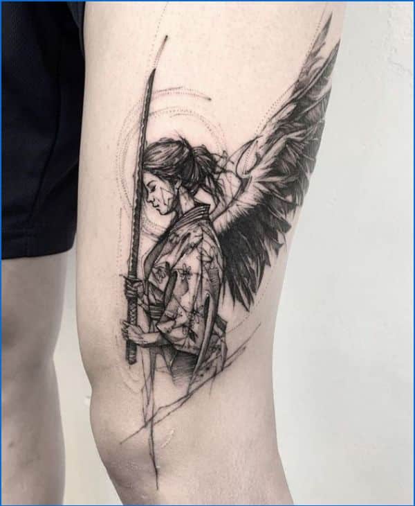 warrior angel tattoos