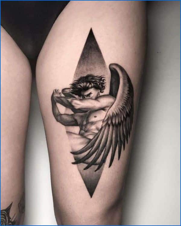 guardian angel tattoos for thigh
