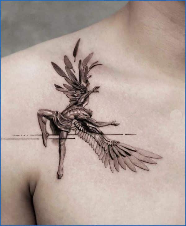 fallen angel tattoos for chest