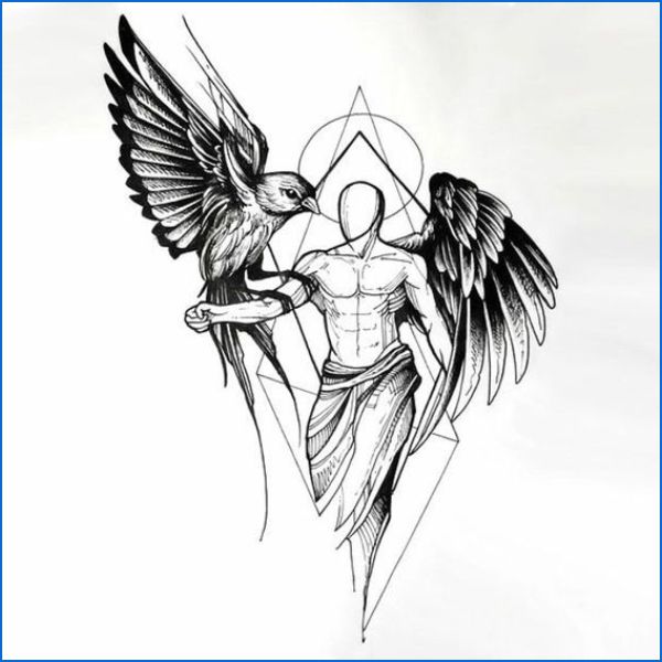 custom angel tattoos stencils